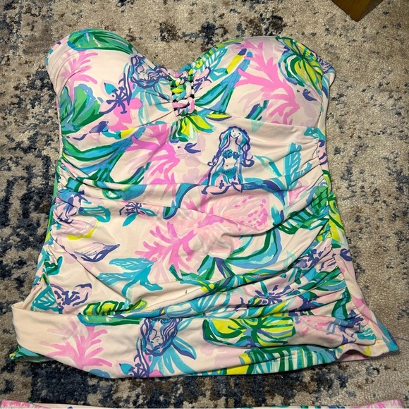 Lilly Pulitzer Lulo Tankini Top & Bottom Mermaid in the Shade Swimsuit Size 6/8 - Picture 3 of 16